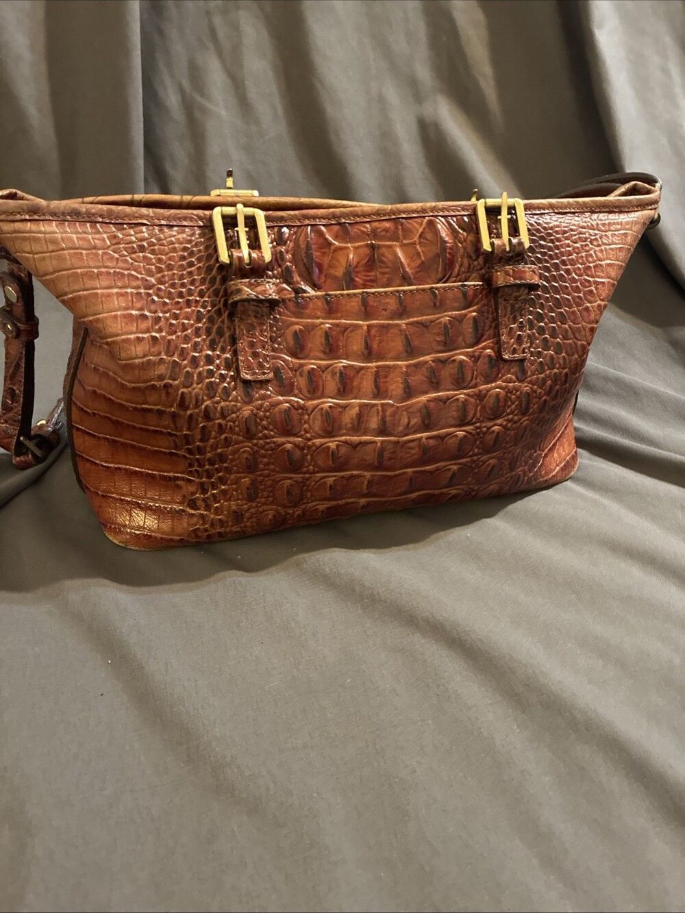Brahmin Melbourne Mini Asher Leather Shoulder Bag Croc Embossed - Picture 10 of 16